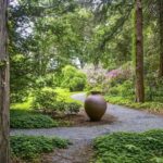 sculptural pots inside the yard, with stephen procter